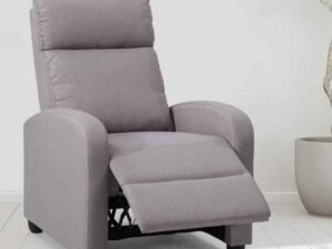 ﻿Tech-Enhanced Galaxy Recliner Armchair Soft Grey Fabric FinishThe Perfect Blend of Comfort Style and Innovation