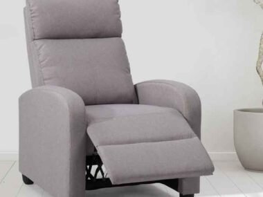 ﻿Tech-Enhanced Galaxy Recliner Armchair Soft Grey Fabric FinishThe Perfect Blend of Comfort Style and Innovation