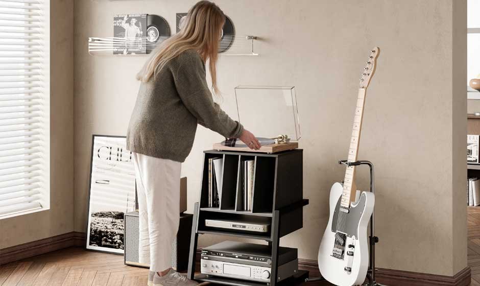Top-Record-Player-Stands-with-Storage-for-Vinyl-Lovers